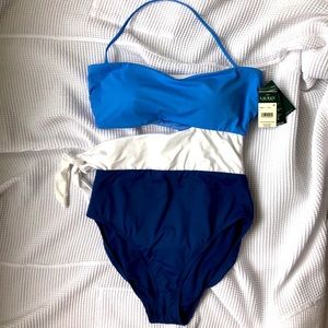 *NEW W TAGS* Ralph Lauren Color Block Swimsuit